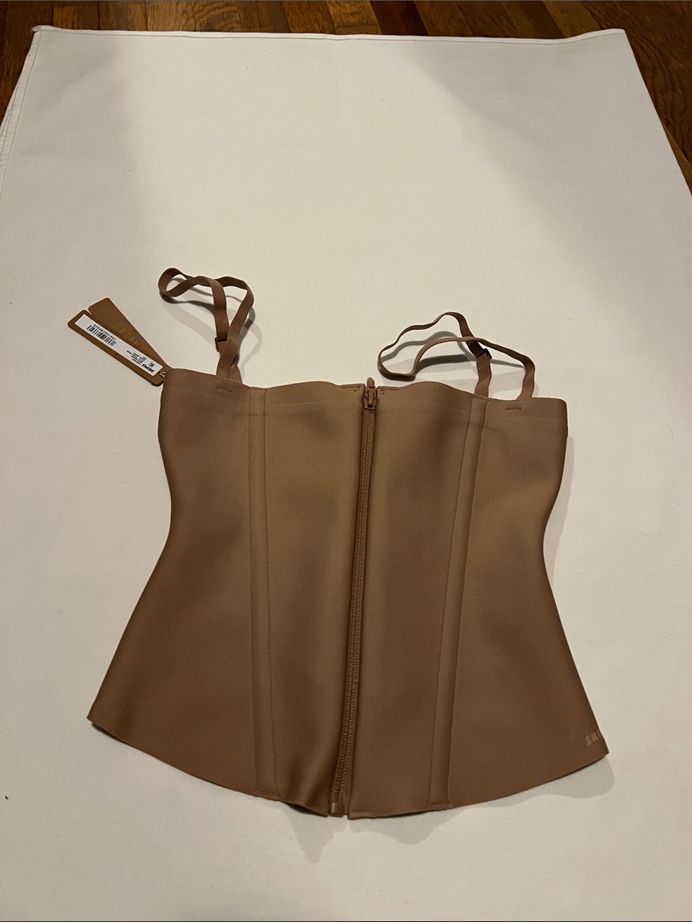 SKIMS Brown Sculpting Zip-Front Corset Tank